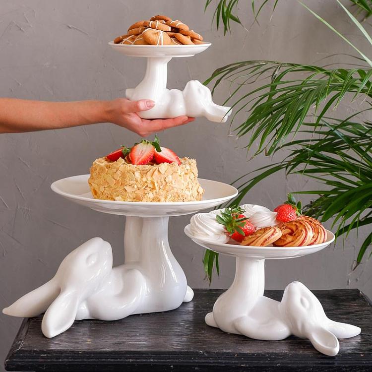 Сервировочная подставка-тортовница Кролик, L Decorative Plate Rabbit Large