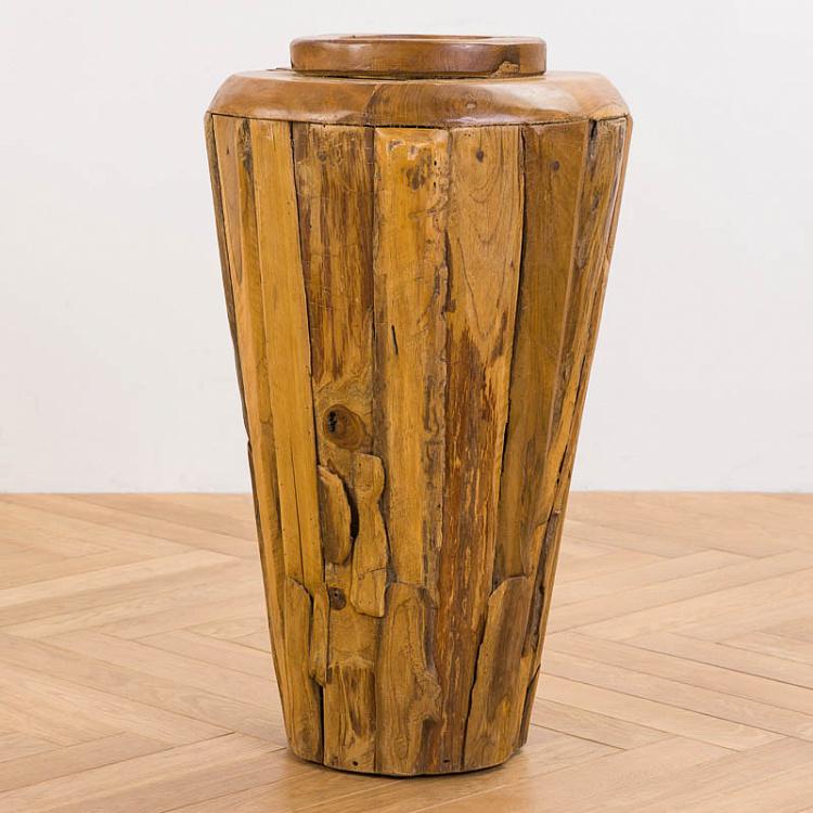 Ваза для цветов из тика Recycled Teak Jar