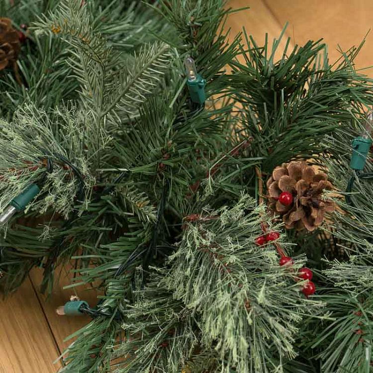 Еловая гирлянда с ягодами и шишками 70 Led Berry Pine Garland 180 cm