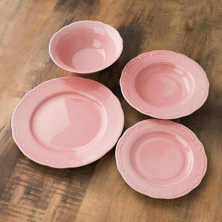 Пудрово-розовая суповая тарелка Старая Вена Vecchio Vienna Soup Plate Powder Pink