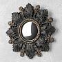 Зеркало Black Leaves And Flowers Convex Mirror