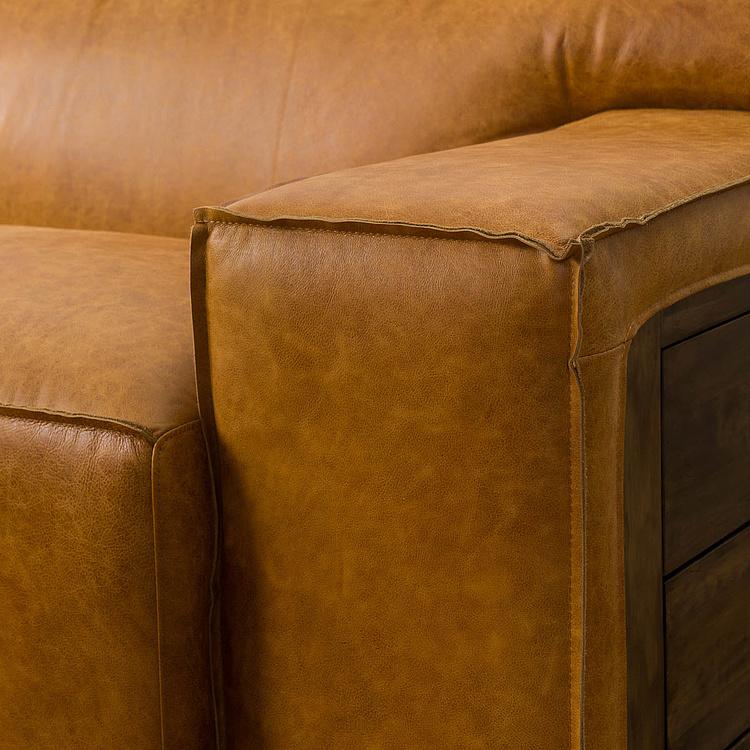 Трёхместный диван Мадрид, светлые ножки Madrid 3 Seater, Light Brown Wood D