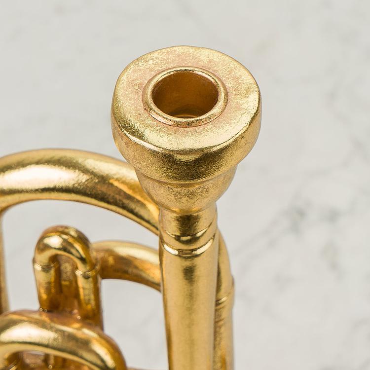 Подсвечник Труба Trumpet Candle Holder Gold