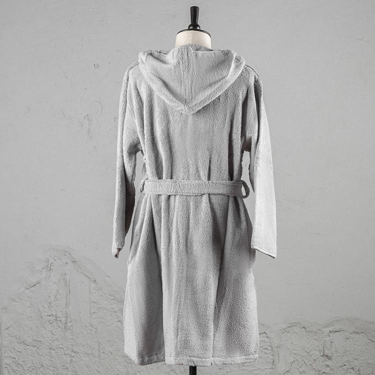 Серый махровый банный халат с капюшоном, размер XL CL Zero Twist Hooded Robe Grey XL