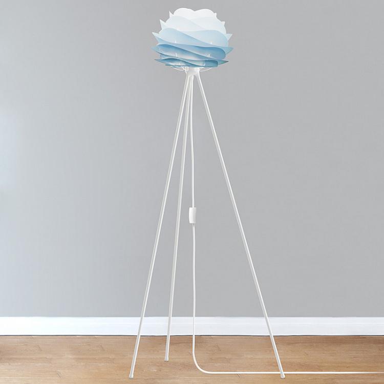 Торшер Кармина на белой треноге, S Carmina Floor Lamp With White Tripod Mini