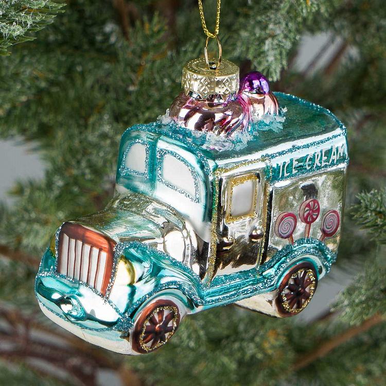 Ёлочная игрушка Фургончик с мороженым Ice Cream Van Ball 12 cm