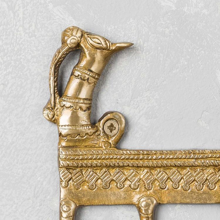 Ключница с четырьмя крючками Верблюд Camel Solid Brass Keys Rack 4 Hooks