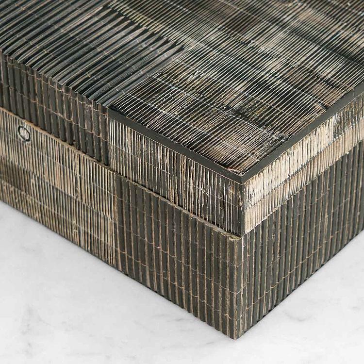 Шкатулка из рога Эмир, L Emir Horn Box Grey And Black Large