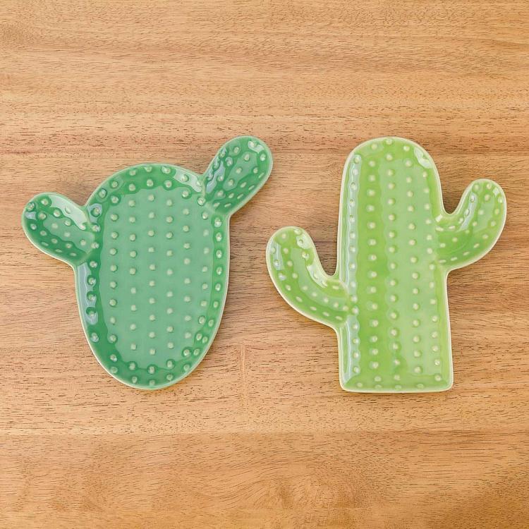 Салатовое сервировочное блюдо Пачи кактус Pachy Cactus Plate Light Green