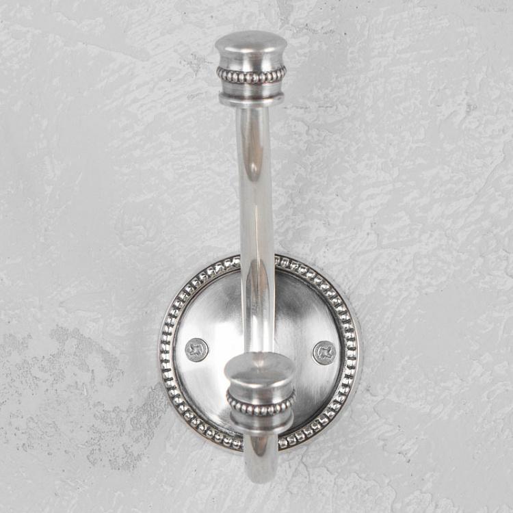 Двухрожковый крючок цвета состаренного серебра Single Hook Antique Silver