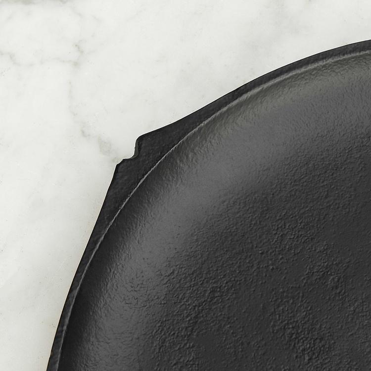 Чёрное блюдо Рыба, M Black Round Fish Dish