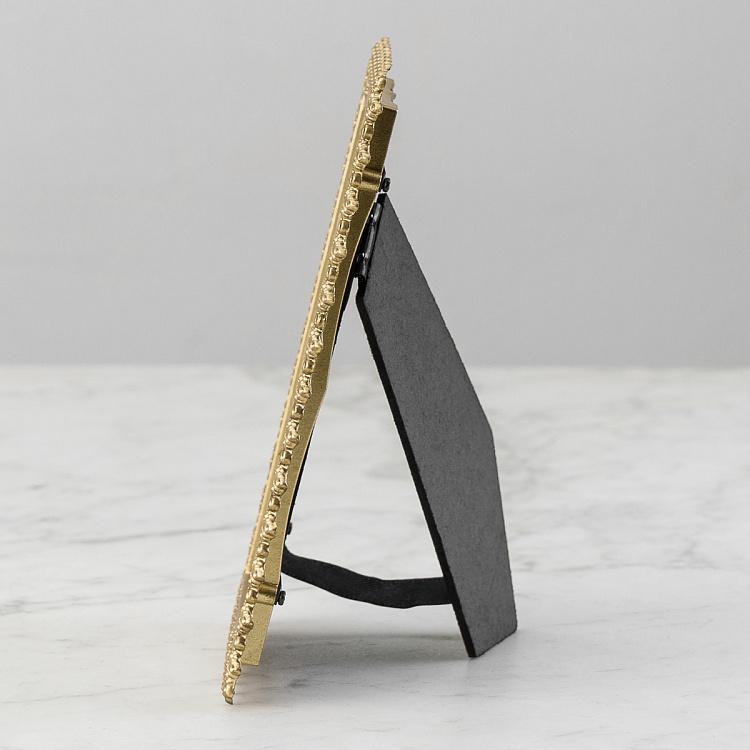 Золотистая цветочная прямоугольная рамка для фото Golden Flowery Rectangular Photo Frame