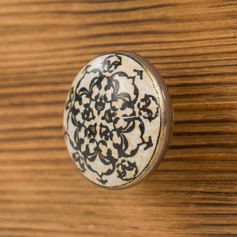 Mustard Gold Mandala Ceramic Knob