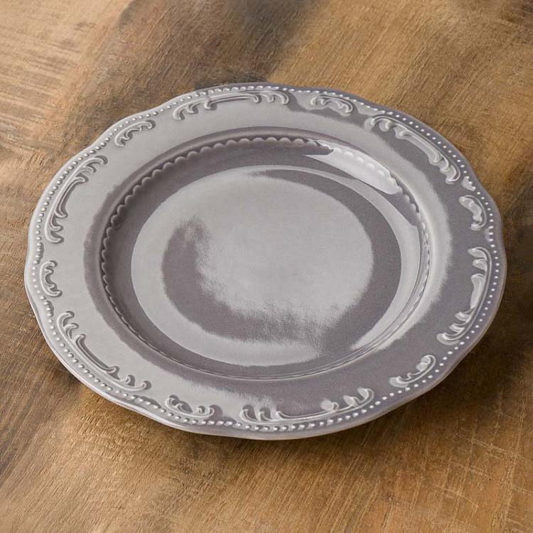 Туманно-серая десертная тарелка Старая Вена Vecchio Vienna Dessert Plate London Smoke