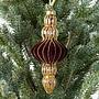 Новогодняя подвеска Gold Pendant With Burgundy Velvet 15 cm
