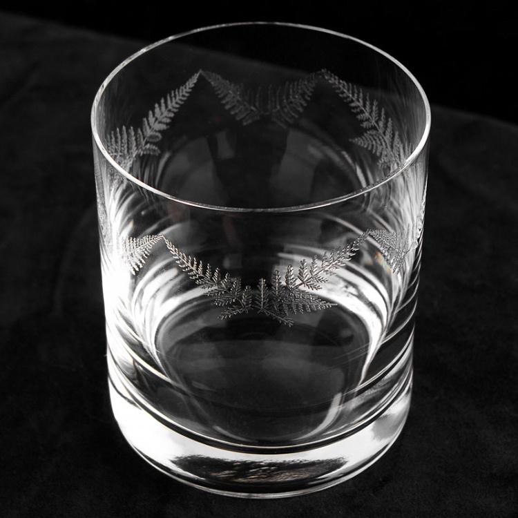 Стакан для виски с узором Папоротник Fern Engraved Whisky Glass
