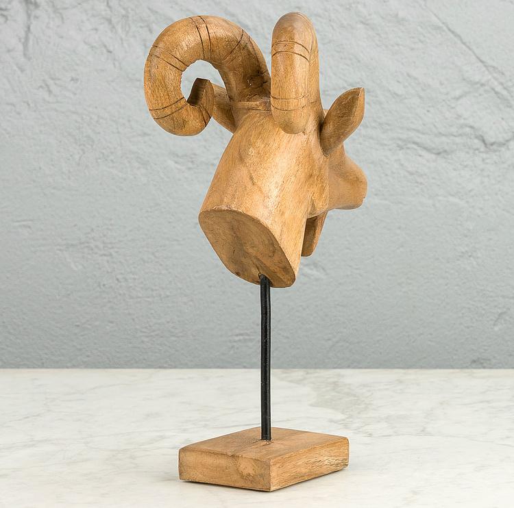 Статуэтка Голова козерога Билли Billy Goat Head Mango Wood