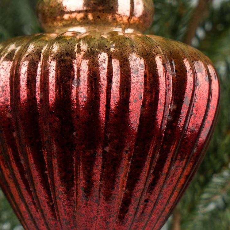 Ёлочная игрушка Красно-золотая луковица Red And Gold Aged Onion 12 cm