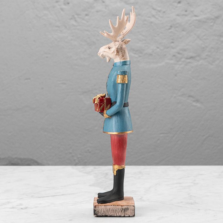 Новогодняя фигурка Лось с подарком Figure Elk With Gift 37 cm