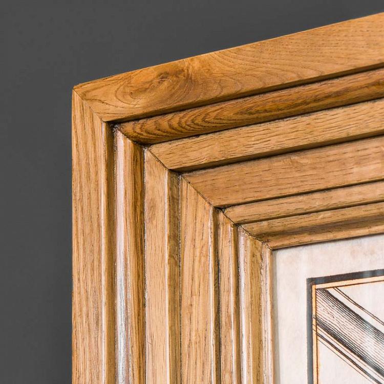 Картина-принт Карта Амстердама, рама из высветленного дуба Classic Map Amsterdam, Weathered Oak