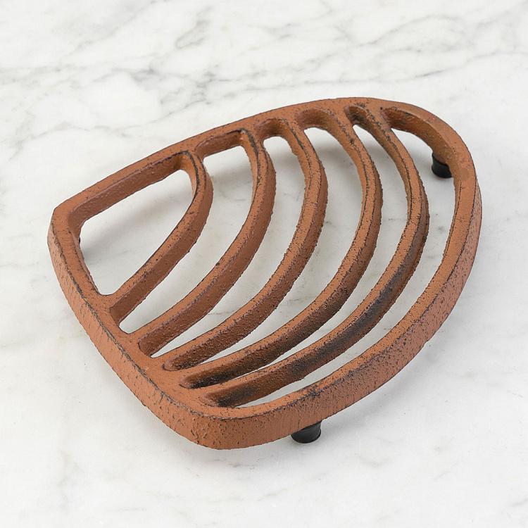 Подставка под горячее Чугунная ракушка  Shell Shaped Cast Iron Rusty Trivet