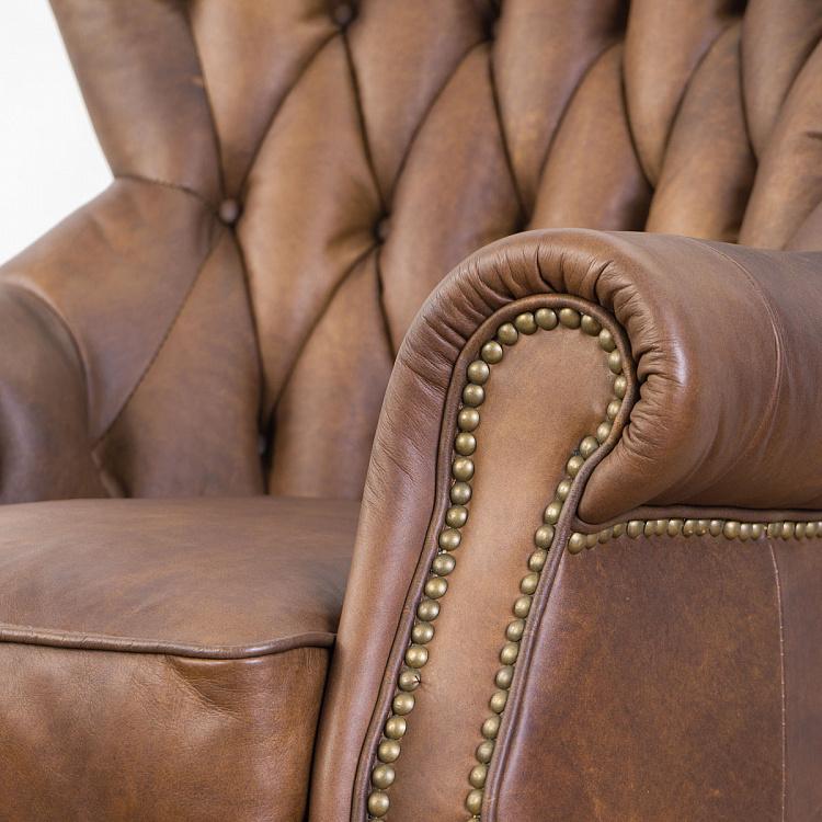 Рабочее кресло Канцлер, красно-коричневое дерево Chancellor Armchair, Red Brown Wood D