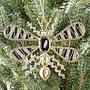 Новогодняя подвеска Beads Dragonfly Gold Black 18 cm