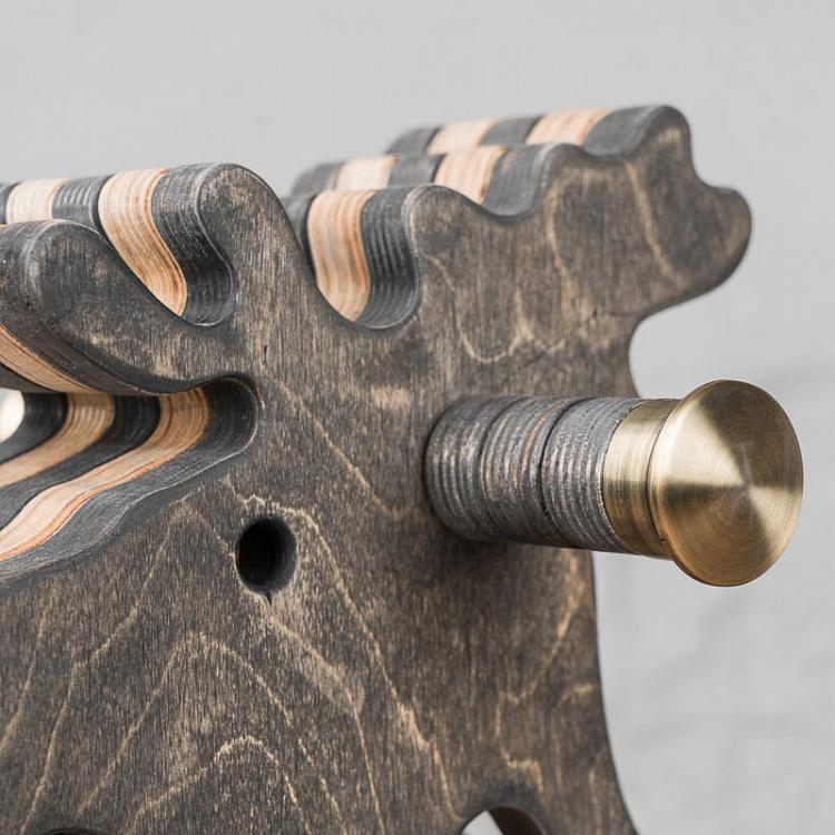 Тёмная детская качалка Лось Elk Rocking Chair Dark Oil