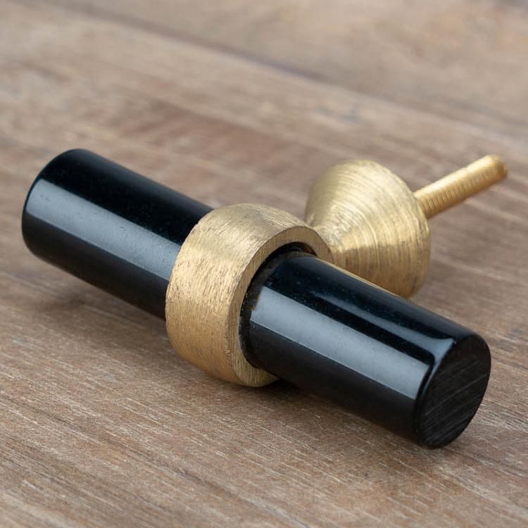 Мебельная ручка Свиток чёрный Scroll Knob Black