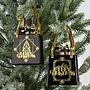 Набор из 2-х ёлочных игрушек Set Of 2 Glass Xmas Art Shopping Bags Black 10 cm