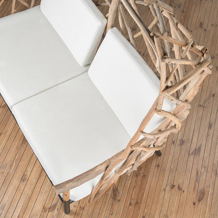 Двухместный диван Аутлайн c подушками F243G Outline Driftwood 2 Seater Wing Chair With Cushions