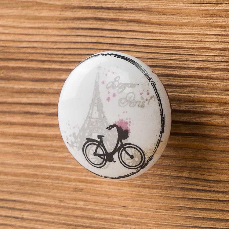 Керамическая мебельная ручка Бонжур Париж Bonjour Paris Ceramic Shabby Chic Knob