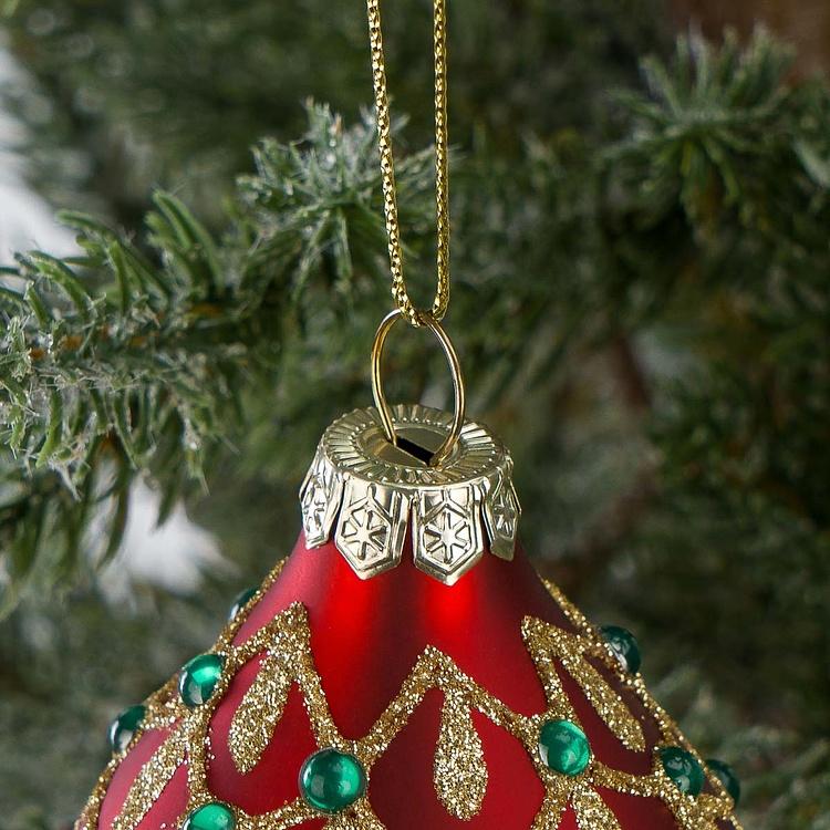 Ёлочная игрушка-шкатулка Рождественское красное яйцо Xmas Egg Box Jewel Red 11 cm