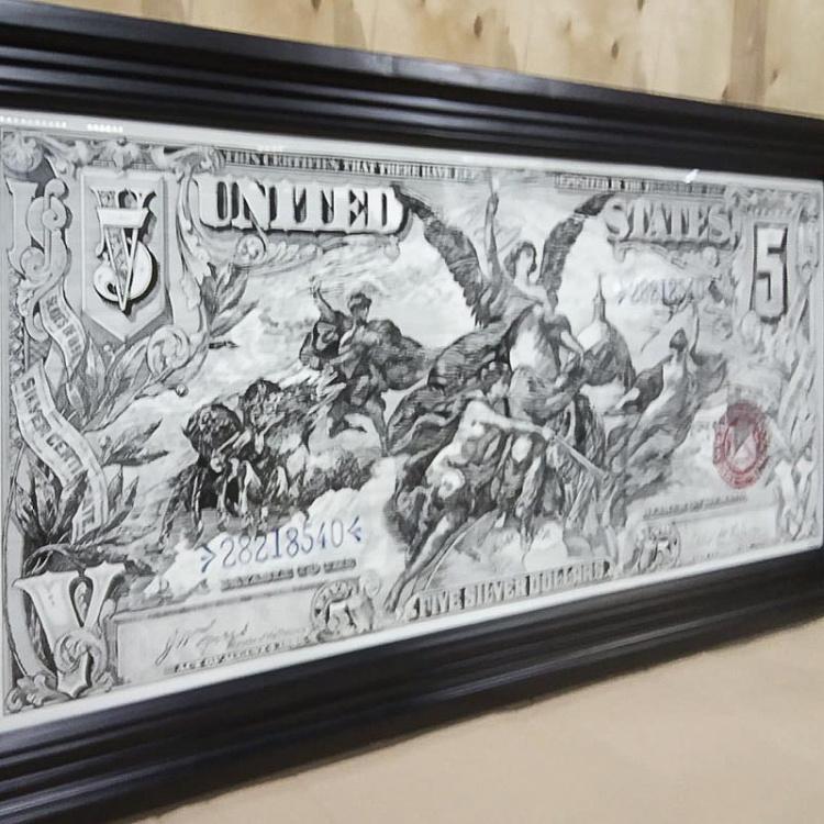 Картина-принт Серебряный сертификат Электричество дисконт Silver Certificate Electricity Art discount