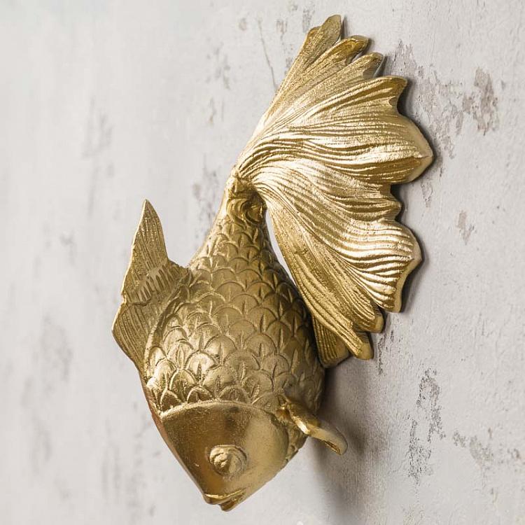 Настенное украшение Золотая рыбка с хвостом налево Wall Gold Fish Tail Left