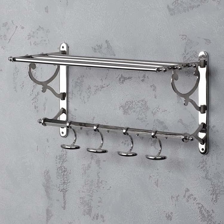 Четырёхместная настенная вешалка Bathroom Towel Rack With 4 Hooks
