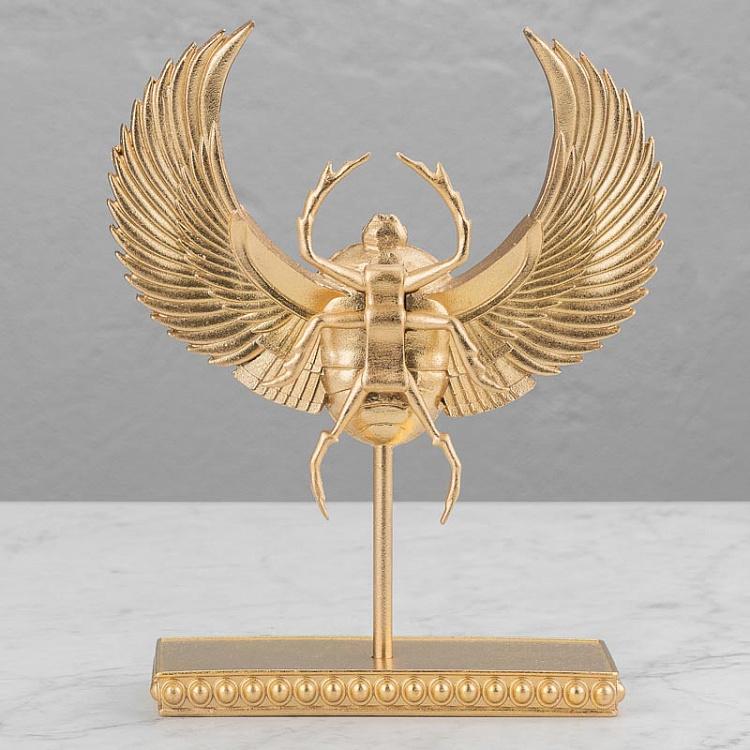 Статуэтка Золотой жук-скарабей Scarab Beetle On Stand Gold