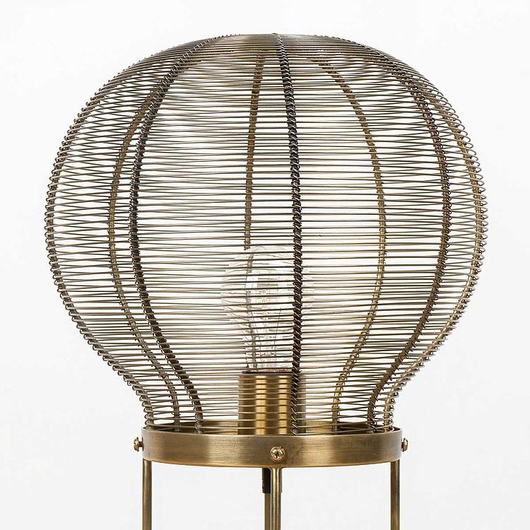 Настольная лампа с патиной Сетчатый шар Mesh Bulb Brass Patina Lamp