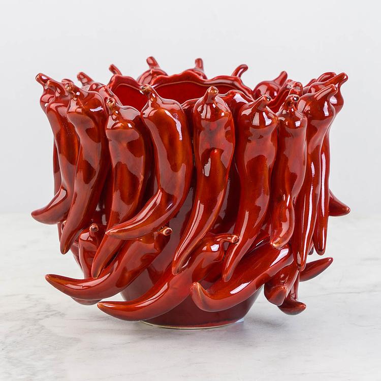 Красная ваза Перцы Чили, S Chili Bordeaux Red Vase Small