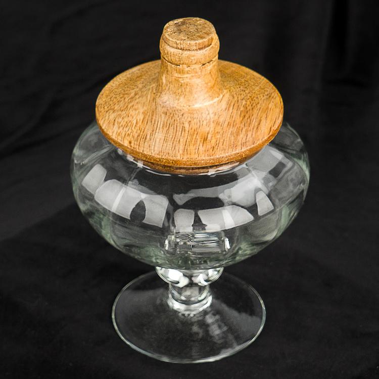 Конфетница с деревянной крышкой Малкольм Malcolm Airtight Jar