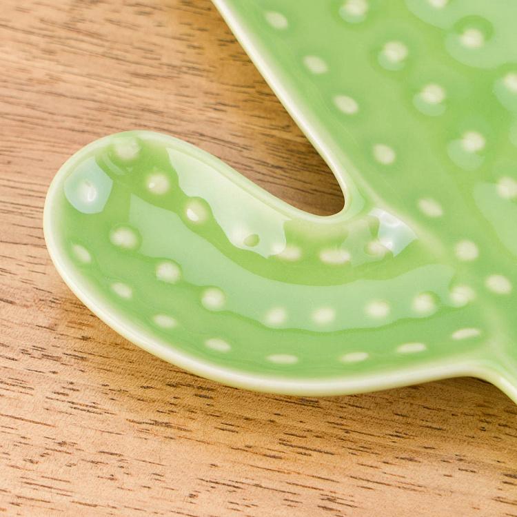 Салатовое сервировочное блюдо Пачи кактус Pachy Cactus Plate Light Green
