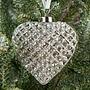 Ёлочная игрушка Relief Heart Shaped Ball Silver 9 cm