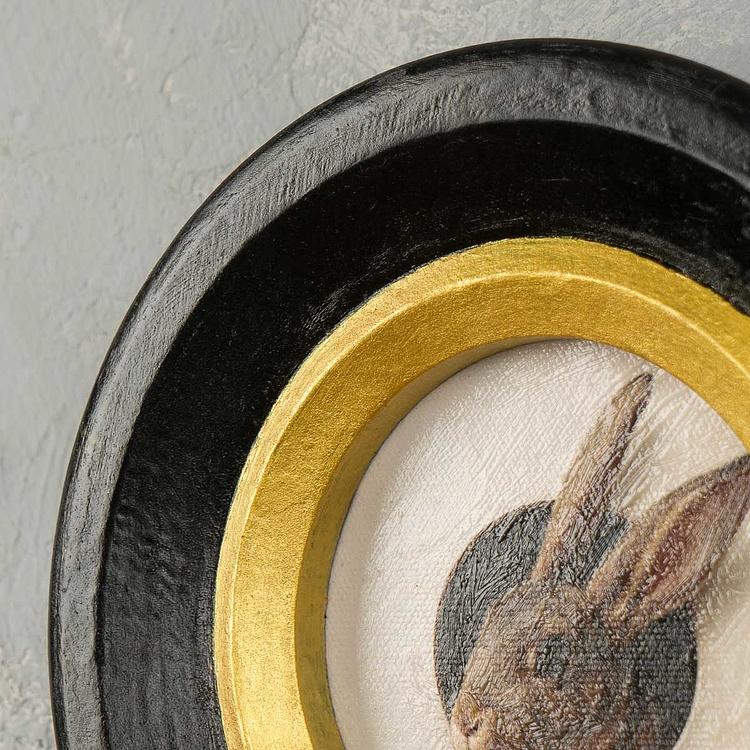 Картина в круглой раме Серый заяц Gray Hare Painting In Round Frame