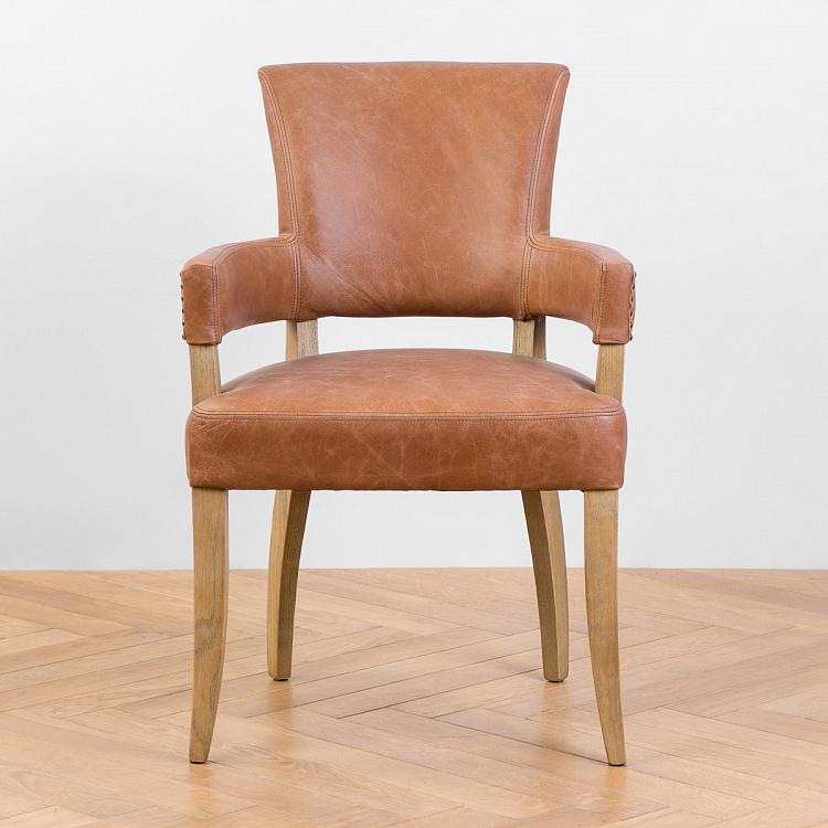Стул Ньюпорт с подлокотниками, светлые ножки Newport Dining Chair, Oak Brown