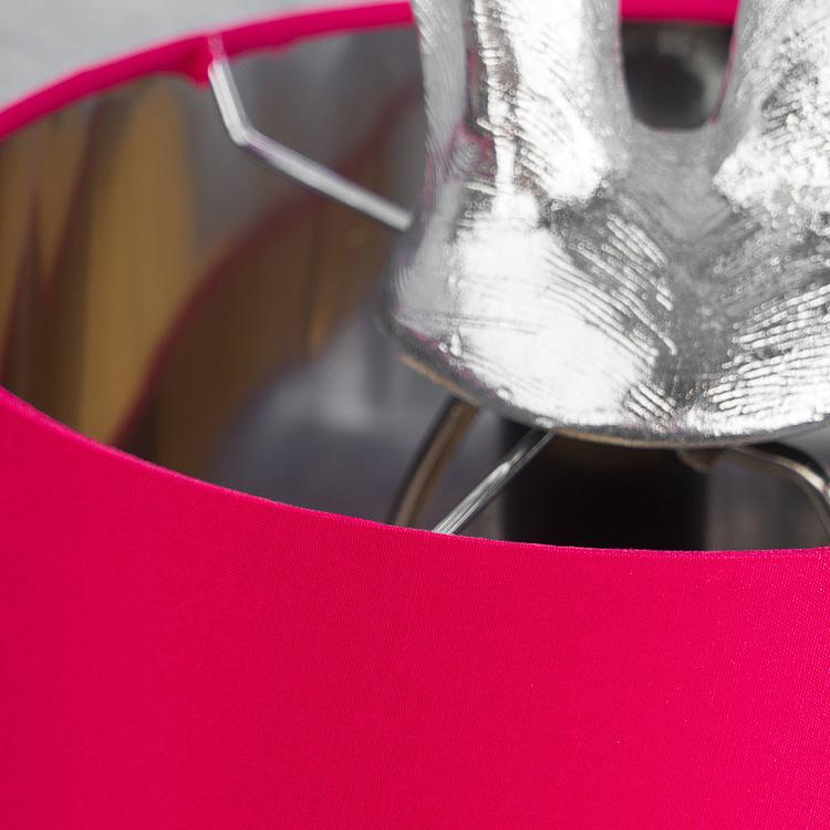 Настольная лампа Робкий кролик с розовым абажуром Table Lamp Hiding Bunny Pink