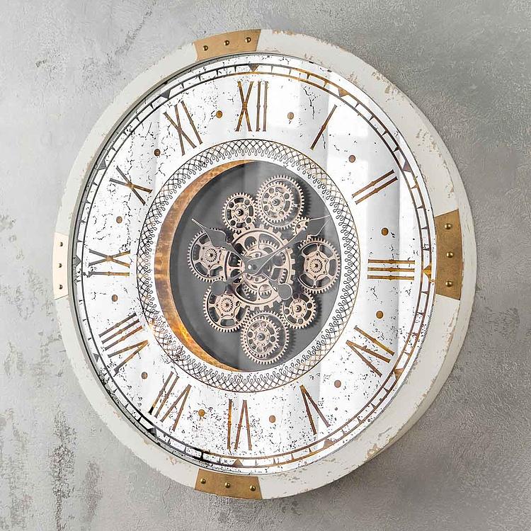 Настенные часы в стиле барокко с шестерёнками Baroque Round Wall Clock With Gears