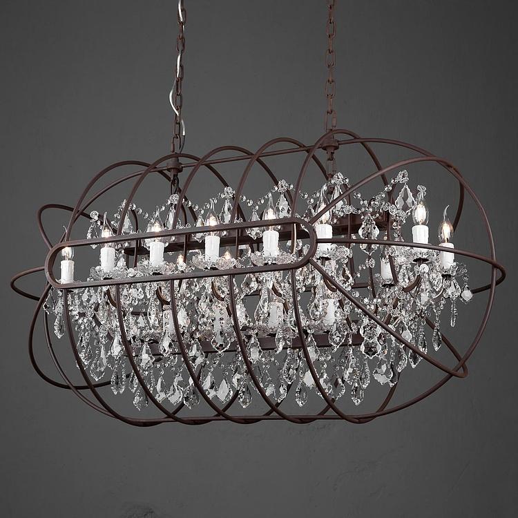 Прямоугольная Хрустальная люстра с гироскопом, S Gyro Crystal Rectangular Pendant Small