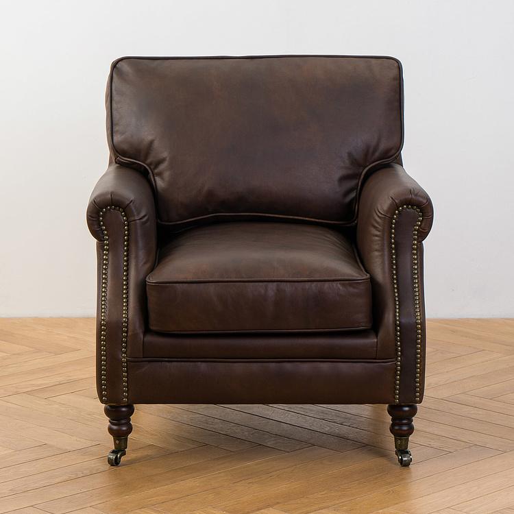 Кресло Джон, красно-коричневые ножки John Armchair, Red Brown Wood D