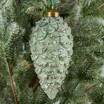 Matte Pine Cone Green 15 cm