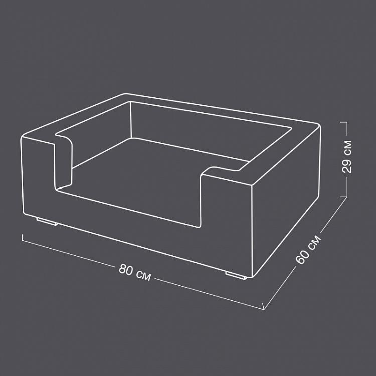 Коричневый диван для собак/кошек Эдоардо с прострочкой Бентли, M Edoardo Sofa Medium, Charcoal Bentley Stitch